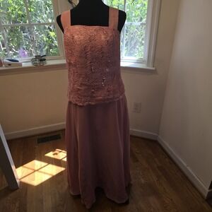 Pink Lace Formal Maxi‎ Dress Sleeveless Evening Gown Party Prom Occasion 18